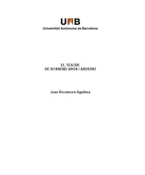 El teatre de Rossend Arús i Arderiu
